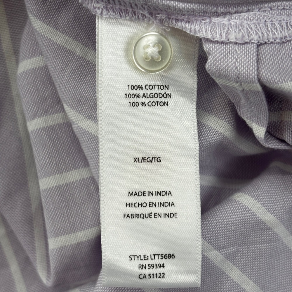 Beachlunchlounge Sydney Shirt Women XL Lilac Breeze‎ Striped Button Down New - Picture 9 of 10